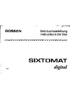 Gossen LunaPro manual. Camera Instructions.